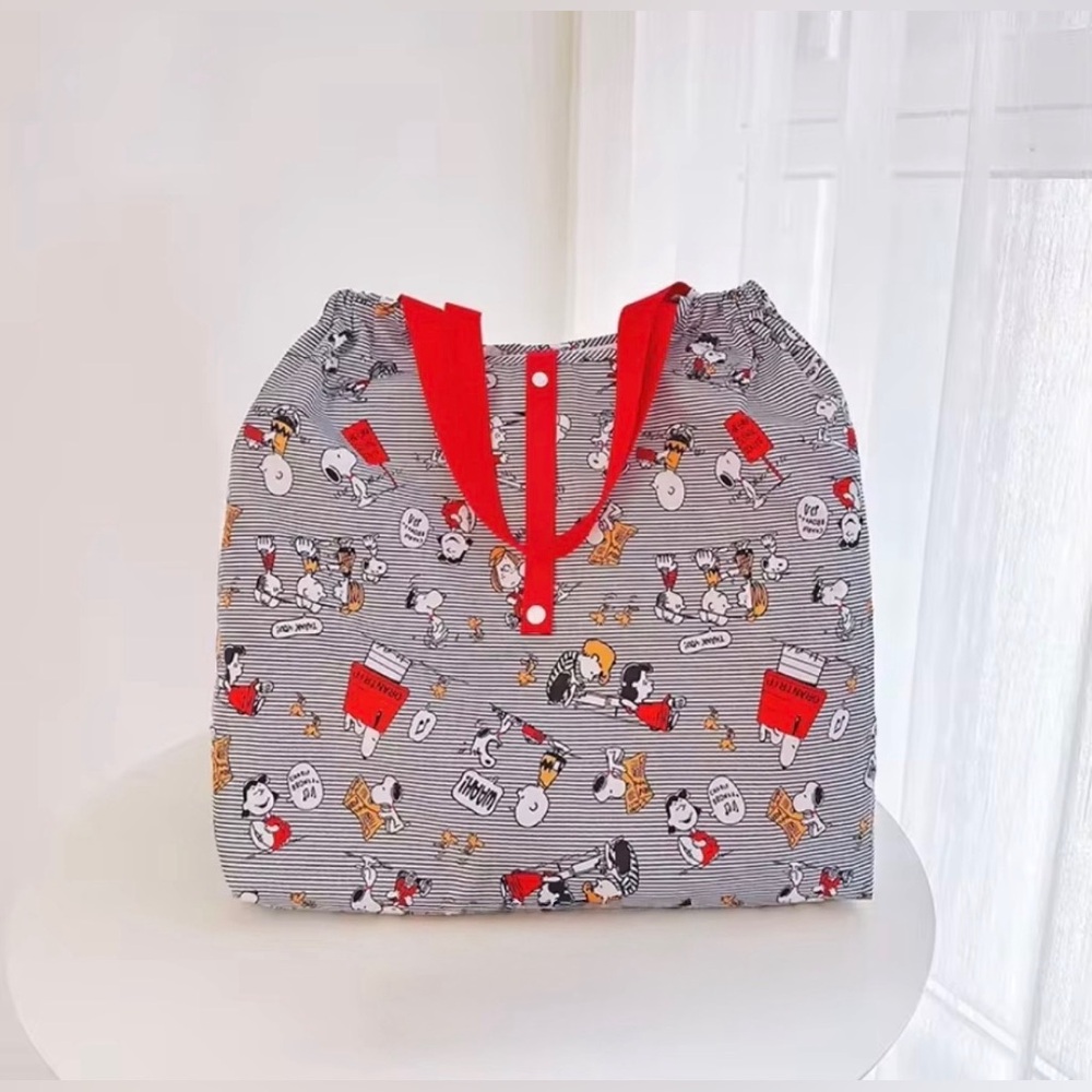 Snoopy Print Tote Bag with Red Accents